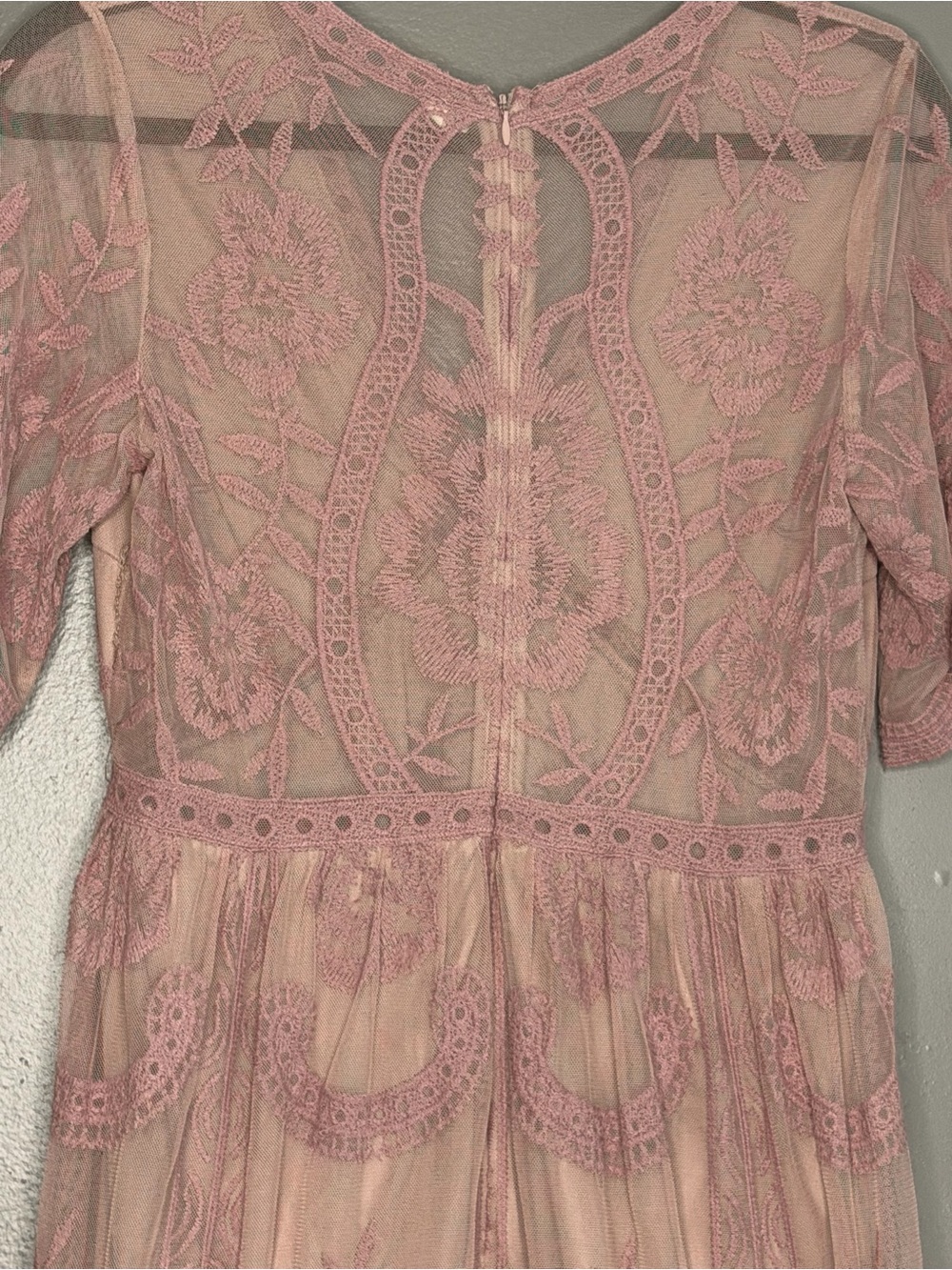PinkBlush Boho Embroidered Floral Maxi Dress Effortless Elegance Fairytale Photo - Picture 8 of 12